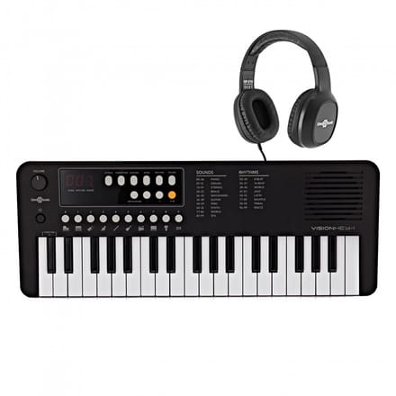 VISIONKEY-1 Draagbaar Minikeyboard met 37 Toetsen en Hoofdtelefoon