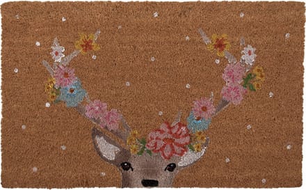 Clayre & Eef Deurmat 75x45 cm Bruin Kokos Hert