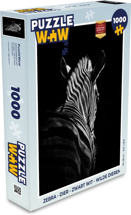Puzzel Zebra - Dier - Zwart wit - Wilde dieren - Legpuzzel - Puzzel 1000 stukjes volwassenen