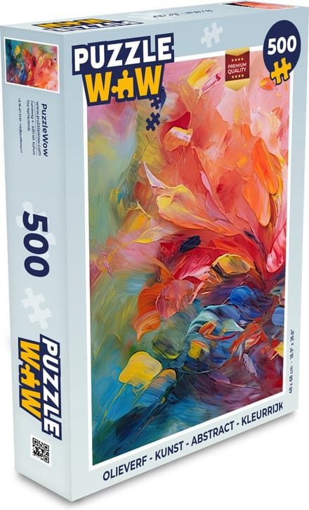 Puzzel Olieverf - Kunst - Abstract - Kleurrijk - Legpuzzel - Puzzel 500 stukjes