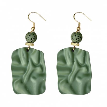 Zilveren -Mosgroen -oorbellen -Satijn - Charme Bijoux