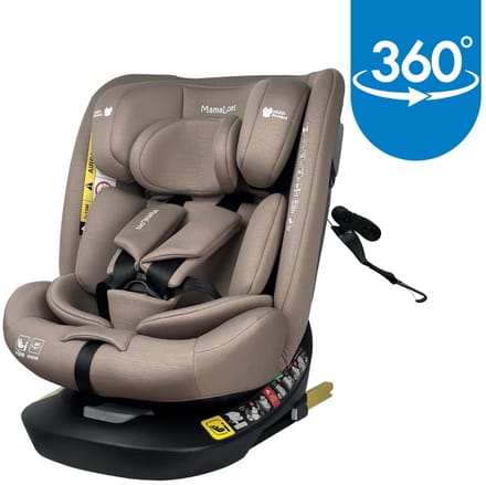MamaLoes Sef Taupe Luxe 40-150 cm 360° i-Size Autostoel
