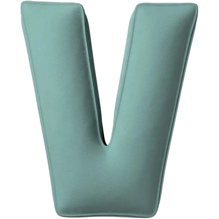 Kussen letter v Yellow Tipi Posh Velvet
