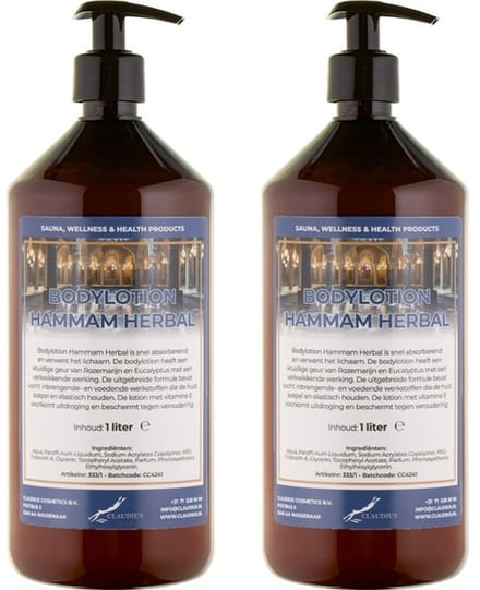 Bodylotion Hammam Herbal 1 Liter - met gratis pomp - set van 2 stuks