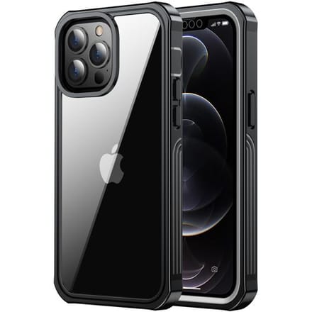ShieldCase Drielaags hoesje geschikt voor Apple iPhone 13 Pro Max - transparant-zwart - Shock proof Hardcase - Siliconen - TPU Case shockproof