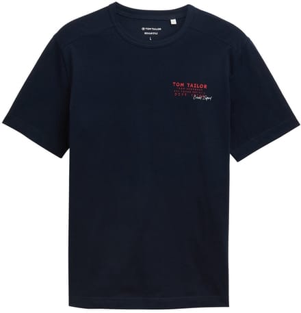 Tom Tailor - T-shirt met print - Maat S - sky captain blue