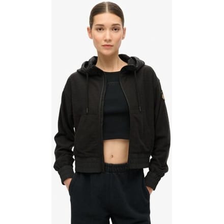 Superdry - Sport Tech Grid Fleece ritshoodie - Dames - Hoodies