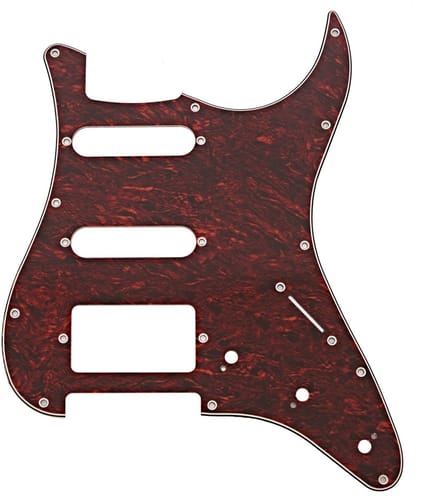 Guitarworks HSS Slagplaat met 11 Schroefgaten, Red Tortoise Shell