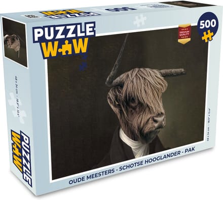 Puzzel Oude meesters - Schotse hooglander - Pak - Legpuzzel - Puzzel 500 stukjes
