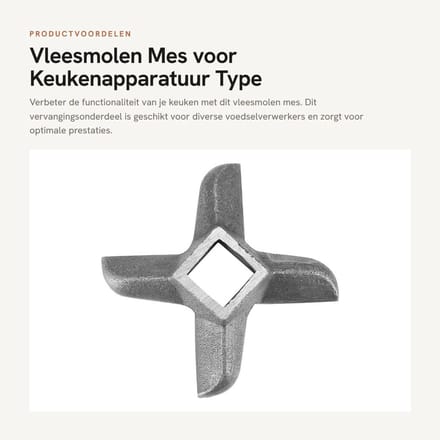 Dailygoods- Vleesmolen Universeel - Vervangend Mes - Staalontwerp - Waterdicht - Vijf Slijmbladen - Verbeterde Functionaliteit - Vleesmes