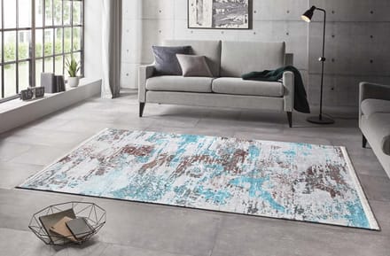 Design vloerkleed - Keon blauw/grijs 120x170