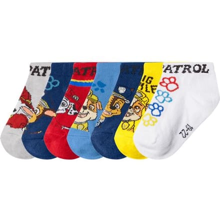 LUPILU 7 Paar kinder sokken (grijs/blauw/wit/rood/geel, 23-26)