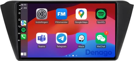 CarPlay autoradio geschikt voor Skoda Fabia | 2013 t/m 2019 | Android 16 | 9 inch | Draadloos Apple CarPlay & Android Auto | 2GB + 32GB | QuadCore processor | Denago DNG-A274 | 2025 model | 2013 2014 2015 2016 2017 2018 2019 | Bluetooth & Wifi