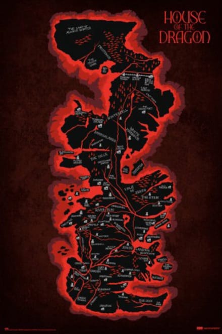 Poster House of the Dragon - Map Westeros 61x91,5cm