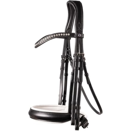 Wellington Large crank NB double bridle BLWF Blk/White