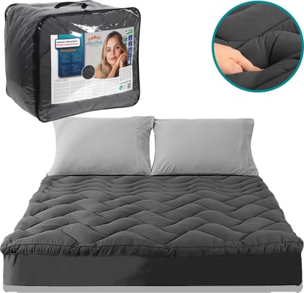 Premium Bamboe Houtskool Matrastopper – Drukverlagend, Anti-Allergisch & 1000GSM Vulling - 90x200