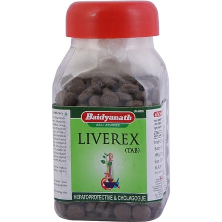 Baidyanath Jhansi Liverex 500 Tabletten Pak van 1 Voor Leverondersteuning En Verbetering van de Eetlust