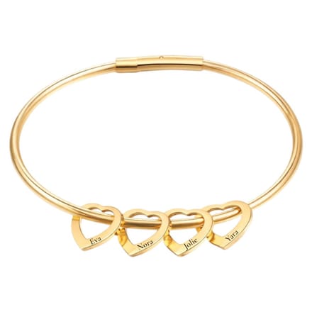 Bangle met 4 Hartjes Goud