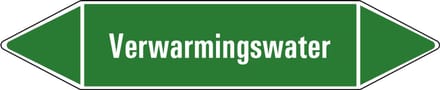 Verwarmingswater leidingmarkering op vel 75 x 17 mm - 8 per vel