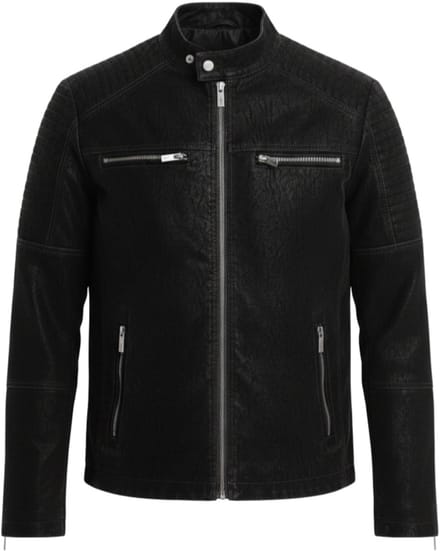 OMBRE Jas - Lange Mouw - Rits - Effen Zwart M