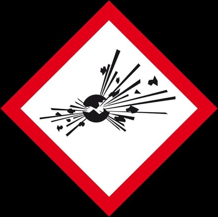 GHS01 explosieve stoffen bord - kunststof 100 x 100 mm