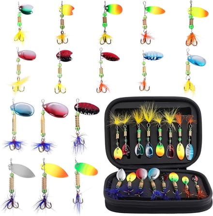 Set van 16 Roterende Kunstaas Hengelsport Accessoires voor Forel, Baars en Snoekbaars