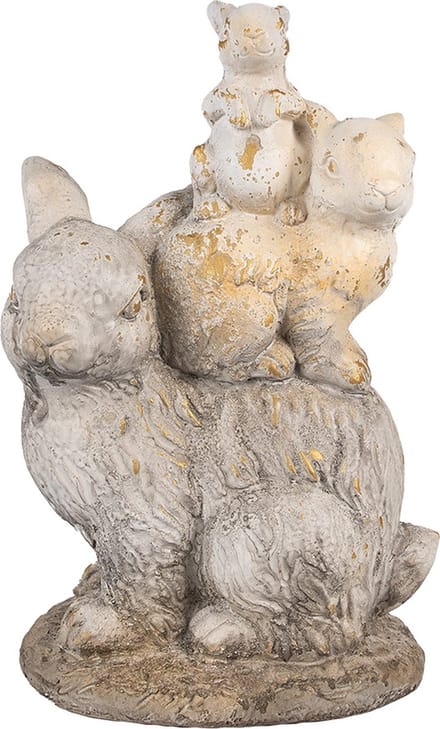 Clayre & Eef Decoratie Beeld Konijn 43 cm Bruin Beige Magnesium (MGO)