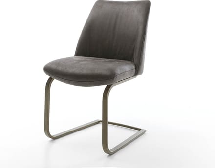 Sledestoel Elso-Flex sledemodel vlak afwerking met titanium microvelours antraciet vintage pocketveer kern
