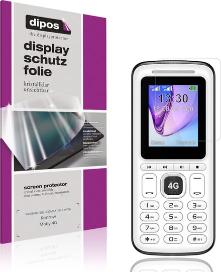 dipos – 4x Beschermfolie geschikt voor Konrow Moby 4G | Krasbestendige & heldere Screenprotector Ultra-Thin