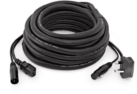 XLR en UK IEC Combinatiekabel van Gear4music, 20m