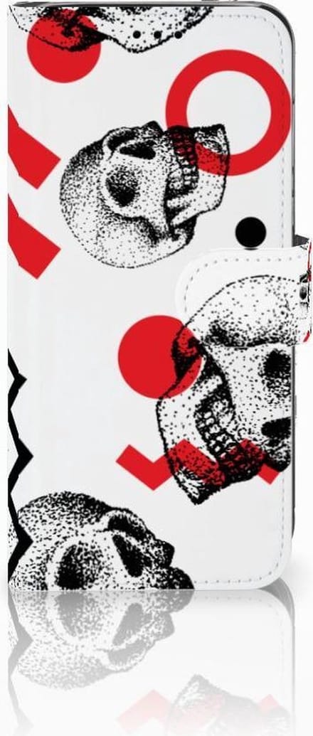 Telefoonhoesje met Naam Huawei P20 Lite Skull Red