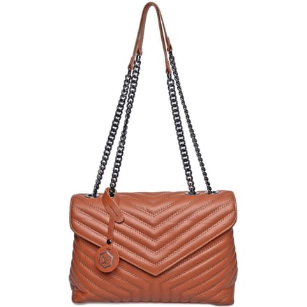 Luisa Vannini Brown Rundleer Tas