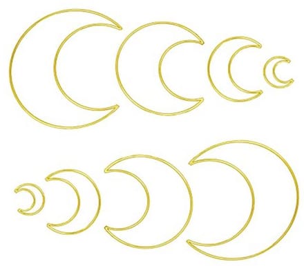 Macrame Metal Krans Hoepels - Dromenvanger Ring Set - DIY Knutselen - 4 Verschillende Maten - 8 Stuks - Goud