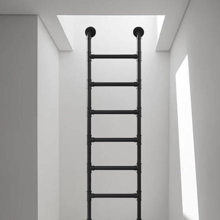 Vluchtladder - Klimladder - Veilige Ontsnapping - Smeedijzeren Constructie - 3.3-9.8ft - Zwart