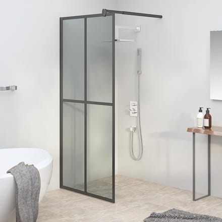 vidaXL - Inloopdouchescherm - 80x195 - cm - donker - gehard - glas