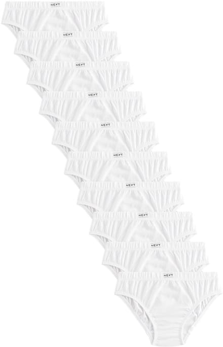 Next - Jongens - Set van 10 onderbroeken van 100% katoen - Wit