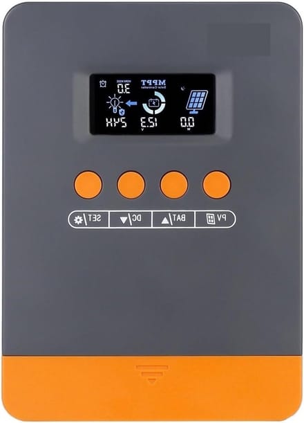 MPPT Zonne Laadregelaar - Solar Controller Energie Regulator - Zonnestelsel Beheer - Hoge Tracking Efficiëntie - DC100V 25A - Zwart