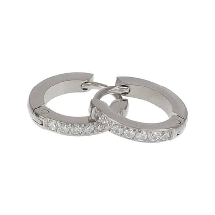 Kalli edelstalen Oorbel crystal 1868 Zilver 13mm