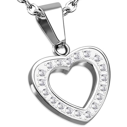Amanto Ketting Bodey - 316L Staal PVD - Hart - 16x15mm - 45cm