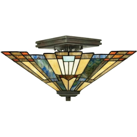 Bohemian Plafondlamp - Steady Lighting - Glas - Bohemian - E27 - L: 35.6cm - Voor Binnen - Woonkamer - Eetkamer - Brons