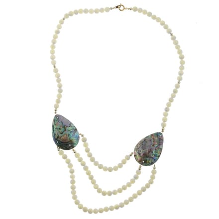 Behave - Ketting - Kralenketting - Dames - Wit - Abalone Schelp - 60 cm