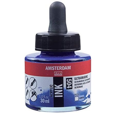 Amsterdam Acrylic Inkt Fles 30 ml Ultramarijn 504