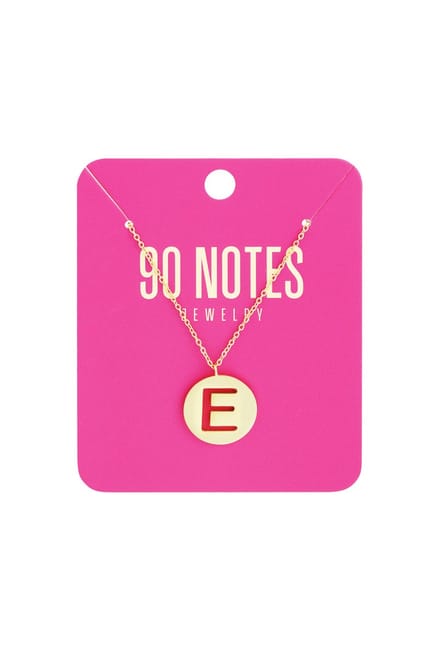 90 NOTES - Initial Ketting - Letter E - goudkleurig
