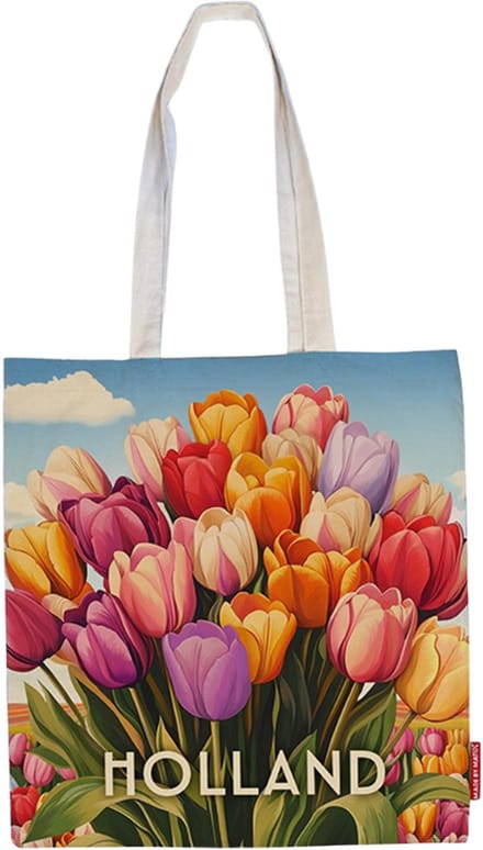 Holland Souvenir Tas - Katoen - Bright Tulips - Souvenir