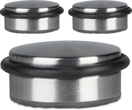 3 x deurstopper - deurstop edelstaal - deurbuffer- zilver - antislip onderkant