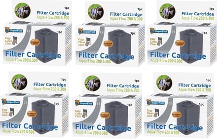Superfish - Aquaflow 200/300 Easy Click Cartridge - Aquariumfilter - Navulling - 6 stuks - Bulk Verpakking