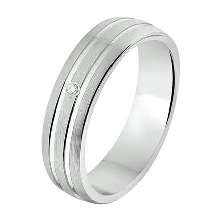 Gerhodineerd Zilver Ring A304 - 5 Mm 0.01Ct H Si 1315566