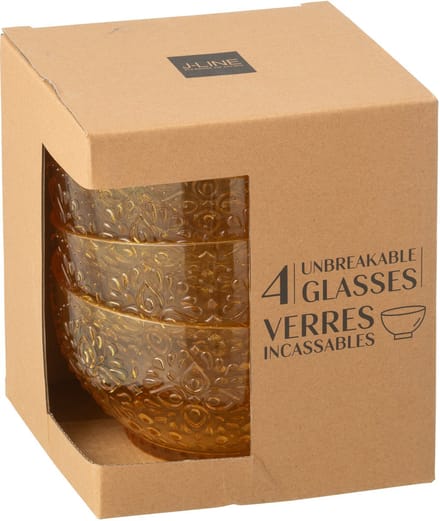 J-Line kom - kunststof - geel - doos van 4