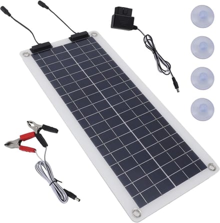 Zonne Acculader - Druppellader Paneel - Accu Onderhoud - Waterdicht Ontwerp - 100W - Zwart