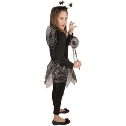 Spin verkleedpak 4-delig met rokje, staf, vleugels Feestkleding